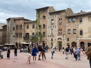 Lovely square at the top of the hill. Gelato place, Duomo, etc.